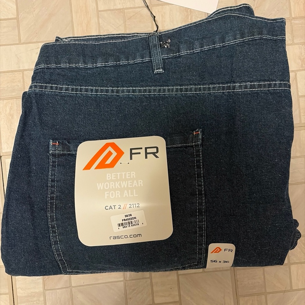 New Rasco FR Jeans Mens Size 56/36 Flame Resistant Denim Blue NWT CAT2 2112